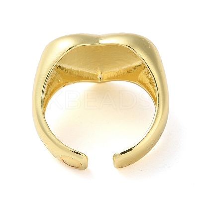Eco-Friendly Brass Heart Open Cuff Rings for Women RJEW-A025-02G-1