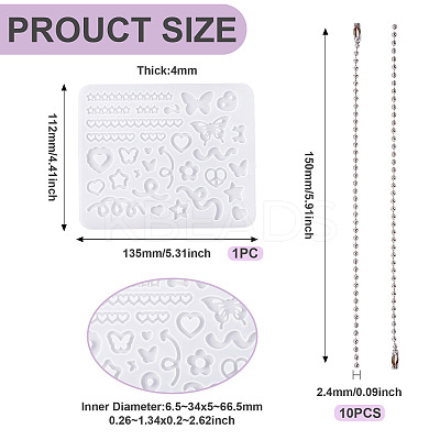 Heart Star DIY Silicone Pendant Molds DIY-TA0010-95-1
