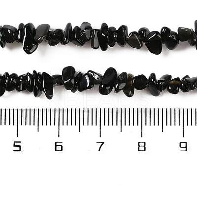 Natural Golden Sheen Obsidian Beads Strands G-G0003-B33-01-1