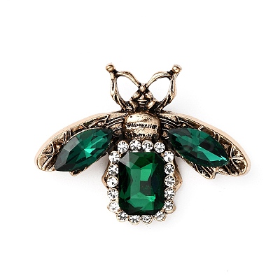 Rhinestone Bee Brooch Pin JEWB-WH0022-61A-1