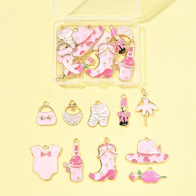 20Pcs 10 Styles Rack Plating Alloy Enamel Pendants ENAM-FS0002-74-1