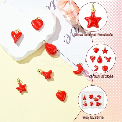 7Pcs 7 Styles Brass Pendants KK-CJ0003-59-1