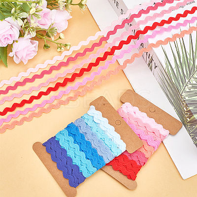4 Cards 2 Styles  Polyester Wavy Fringe Trim Ribbon DIY-GF0009-48H-1