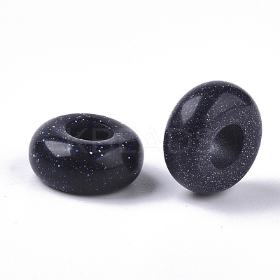 Synthetic Blue Goldstone European Beads G-Q503-02-1