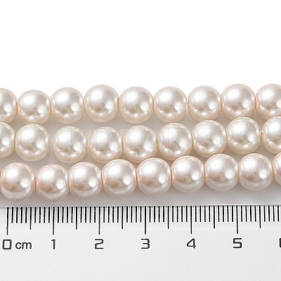 (Defective Closeout Sale: Fading) Baking Paint Pearlized Glass Pearl Round Bead Strands HY-XCP0001-12-1