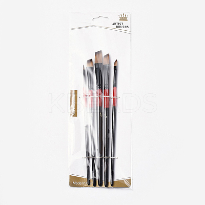 Wooden Paint Brushes Pens Sets AJEW-L074-04-1