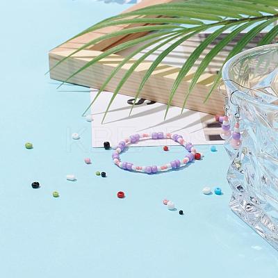 24 Style Opaque Colours Seed & Baking Paint Glass Round Seed Beads SEED-YW0001-29-1
