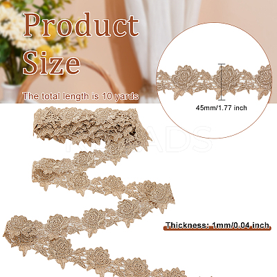 10 Yards Gold Metallic Lace Trim OCOR-OC0001-21-1