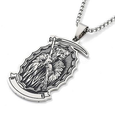 201 Stainless Steel Enamel Pendant Necklaces NJEW-P284-06P-1