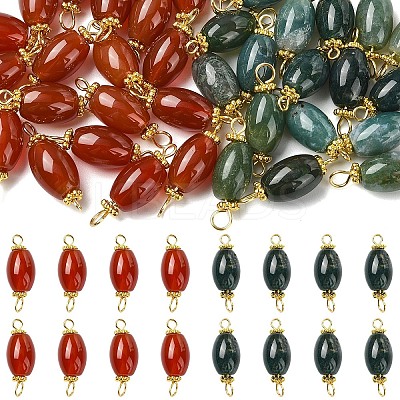 20Pcs Natural Carnelian Connector Charms PALLOY-YW00101-01-1