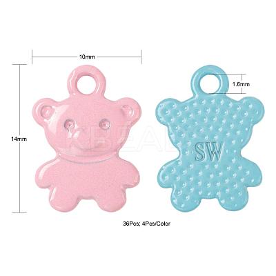 36Pcs 9 Colors Spray Painted Alloy Charms FIND-LS0001-55-1