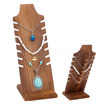 Wooden Slant Back Necklace Display Board NDIS-WH0016-04B-01-1