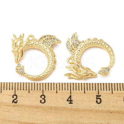 Brass Micro Pave Clear Cubic Zirconia Pendants KK-H460-10G-1