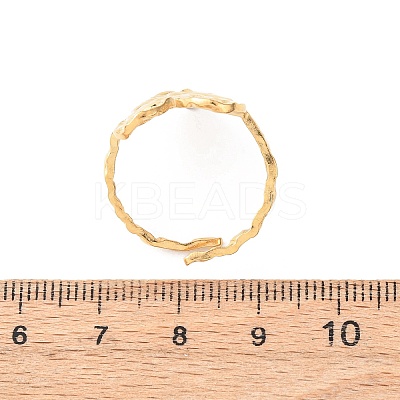 304 Stainless Steel Open Cuff Rings for Women RJEW-K309-06G-1