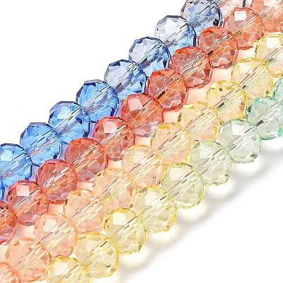 Transparent Painted Glass Beads Strands DGLA-A034-T8mm-A02-1