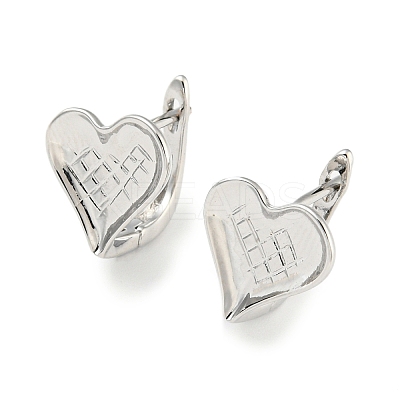 Brass Heart Hoop Earrings Women KK-C031-37P-1