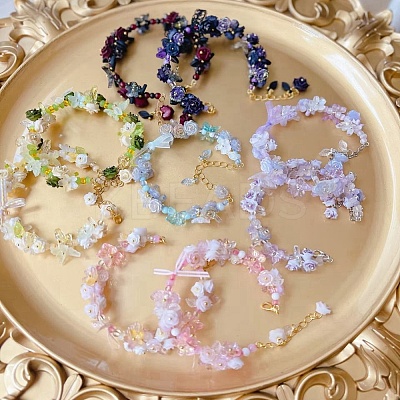 Luminous Flower Resin Cabochons CRES-T025-10C-1