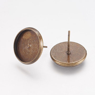 Brass Ear Studs Settings IFIN-Q005-AB-NR-1