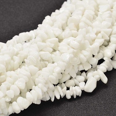 Chip Opaque Glass Beads Strands G-L454-03-1