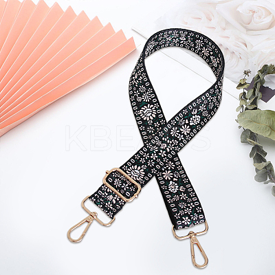 Flower Pattern Nylon Canvas Handbag Webbing Bag Straps PW-WG5C768-02-1