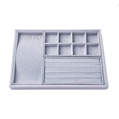 Removable Velvet Jewelry Organizer Display Trays for Earrings Necklaces Rings CON-R030-04A-1
