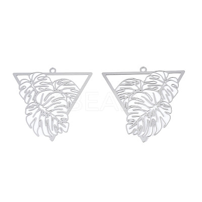 Non-Tarnish 201 Stainless Steel Filigree Pendants STAS-S118-058-1