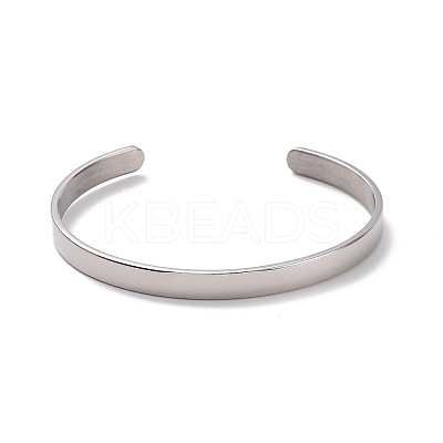 Non-Tarnish 304 Stainless Steel Open Cuff Bangle LS-BJEW-G653-01P-06-1