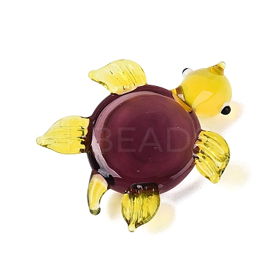 Handmade Lampwork Turtle with Evil Eye Figurine Display Decorations LAMP-N034-25E-1