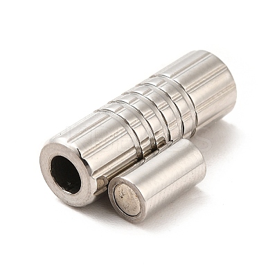 Tarnish Resistant 304 Stainless Steel Magnetic Clasps with Glue-in Ends STAS-K006-3mm-33C-1