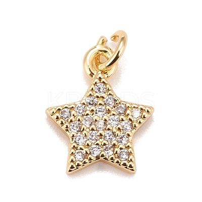 Brass Micro Pave Cubic Zirconia Charms KK-A161-23G-1