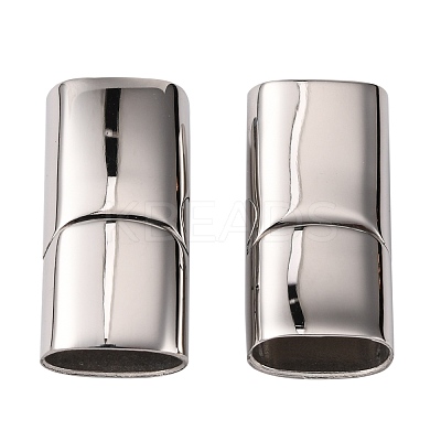 Tarnish Resistant 316 Surgical Stainless Steel Magnetic Clasps with Glue-in Ends STAS-G241-14C-P-1