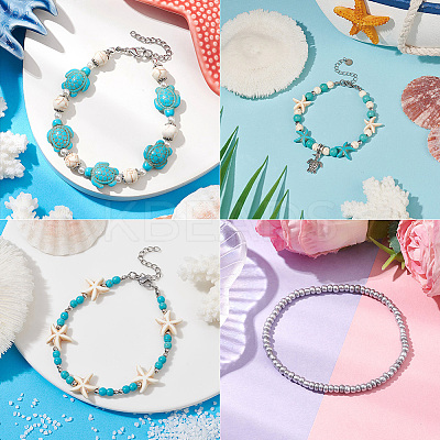 7Pcs Cowrie Shell Multi-strand Bracelets Sets BJEW-SC0001-50-1