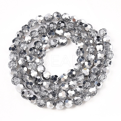 Transparent Electroplate Glass Beads Strands EGLA-A035-T6mm-M01-1