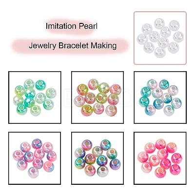 7 Style ABS Plastic Imitation Pearl Beads OACR-YW0001-21-1