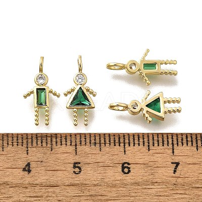 Brass Micro Pave Cubic Zirconia Pendants KK-D339-02G-05-1