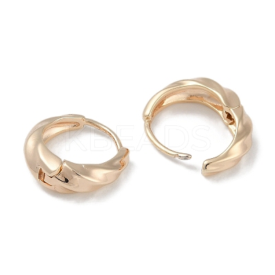 Wavy Brass Hoop Earrings for Women EJEW-L292-017G-1