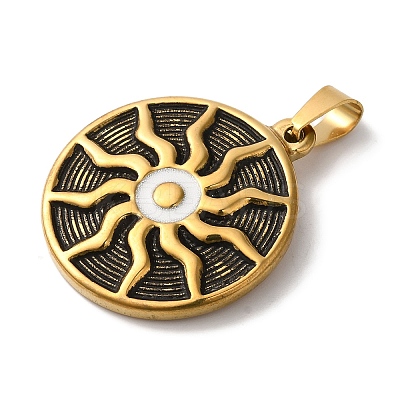 Retro PVD Vacuum Plating 304 Stainless Steel Enamel Pendants STAS-L081-042AG-1