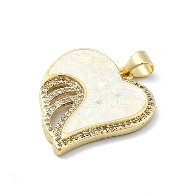 Brass Micro Pave Clear Cubic Zirconia Pendants KK-A221-19C-G-1