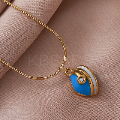 Vintage European 304 Stainless Steel Half Oval Pendant Necklaces for Women PK1289-1