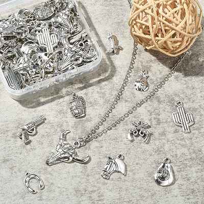 100 pcs 10 Style Tibetan Style Alloy Pendants TIBEP-CJ0001-32-1