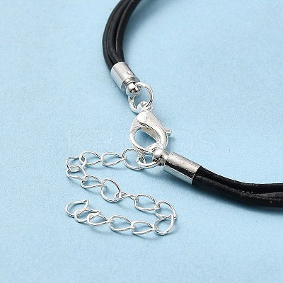 Alloy Knot Beaded Pendant Necklace with Waxed Ropes for Women NJEW-Q391-04S-1