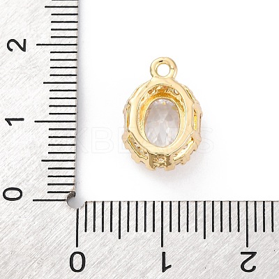 Brass Micro Pave Clear Cubic Zirconia Pendants KK-Z084-09G-01-1