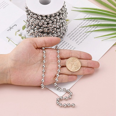Tarnish Resistant 304 Stainless Steel Ball Chains CHS-A002B-6.0mm-1