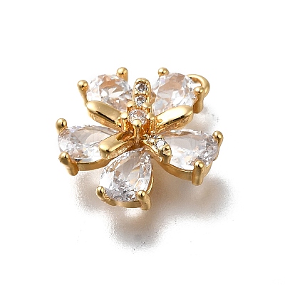 Brass Micro Pave Cubic Zirconia Pendants KK-D312-14G-1