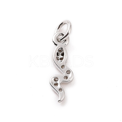 Brass Micro Pave Cubic Zirconia Charms KK-C012-27P-1