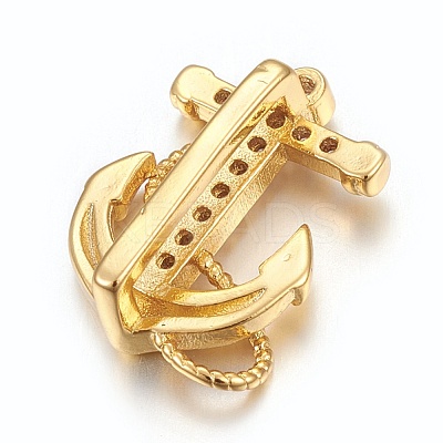 Brass Micro Pave Cubic Zirconia Slide Charms ZIRC-E154-04-NR-1