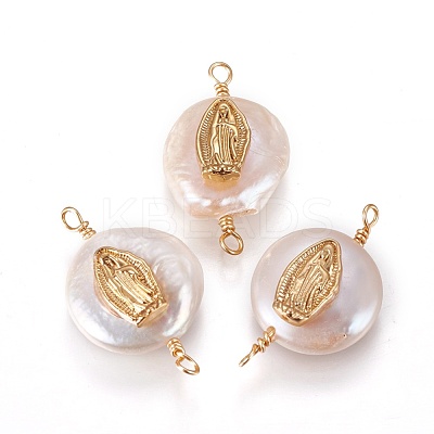 Natural Cultured Freshwater Pearl Links connectors X-PEAR-I005-07-1