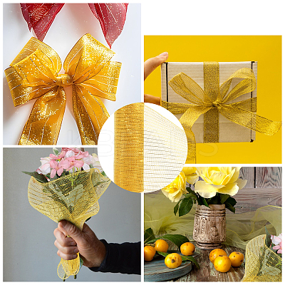 Deco Mesh Ribbons OCOR-WH0110-09A-1