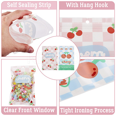 20Pcs 2 Colors Rectangle PET Resealable Packaging Bags ABAG-TA0001-33A-1