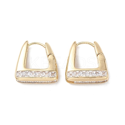 Bag Clear Cubic Zirconia Hoop Earrings EJEW-M216-04G-1